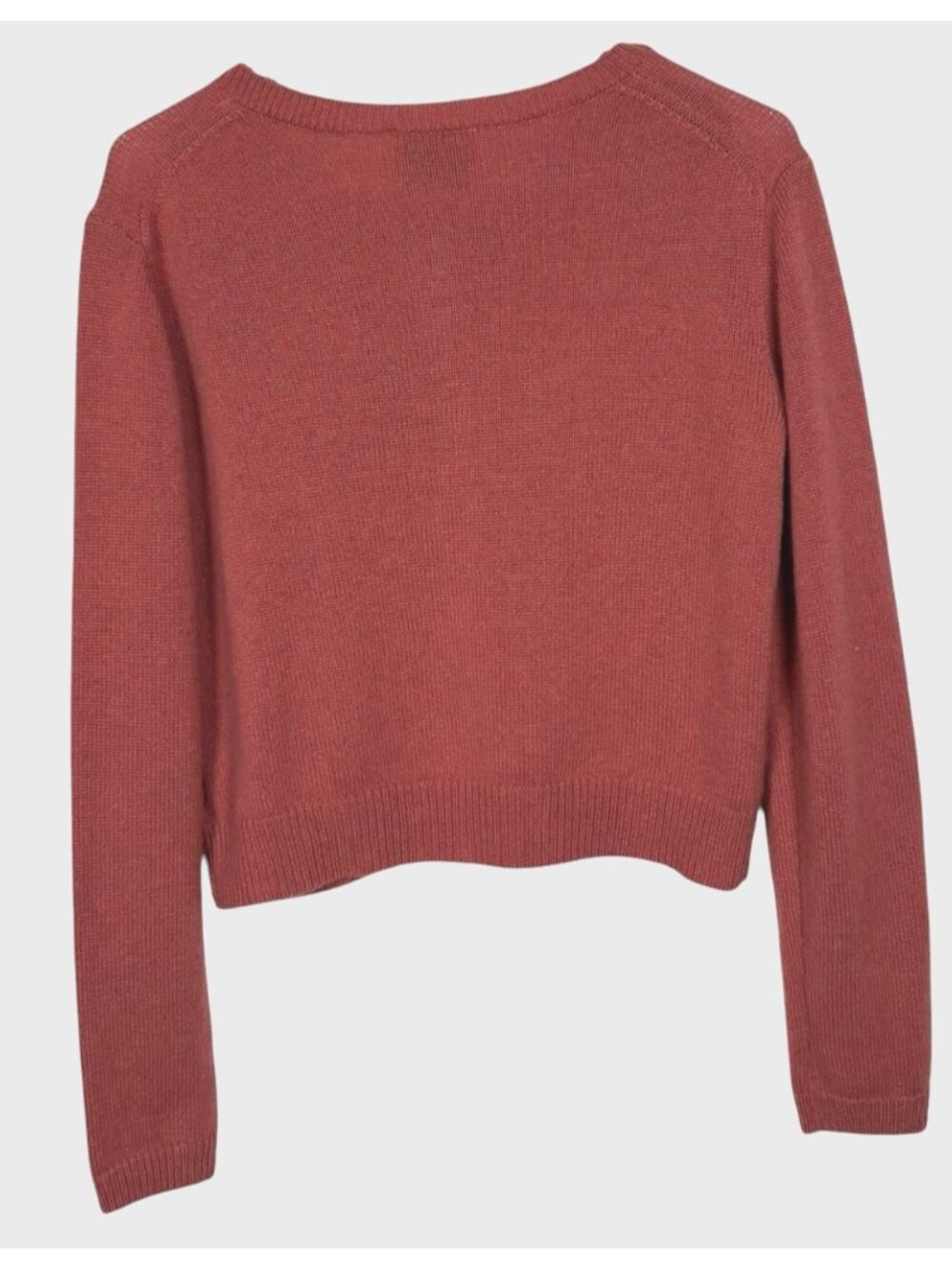 Reformation Cardigan Womens Small Clara Cashmere Crew Rosewood Cropped - Picture 4 of 7